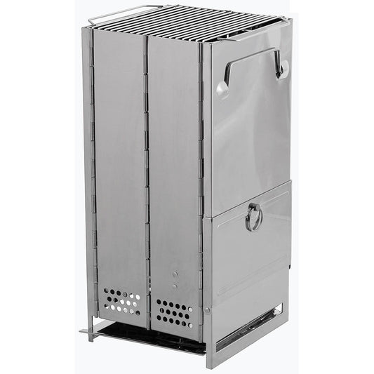 Raketenofen, mit Rost,faltbar, groß, Edelstahl