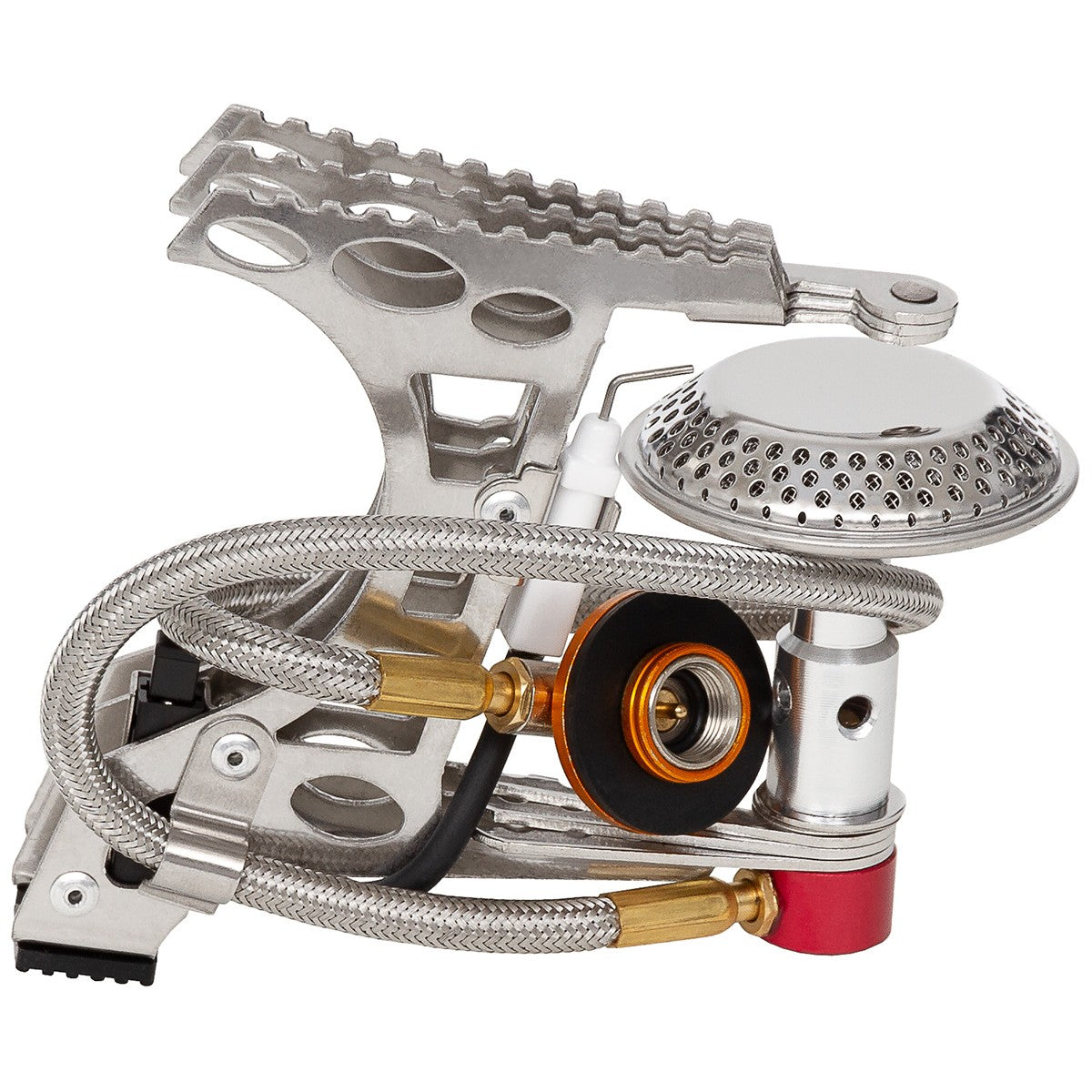 Gaskocher, klappbar,mit Schlauch und Piezo-Zündung