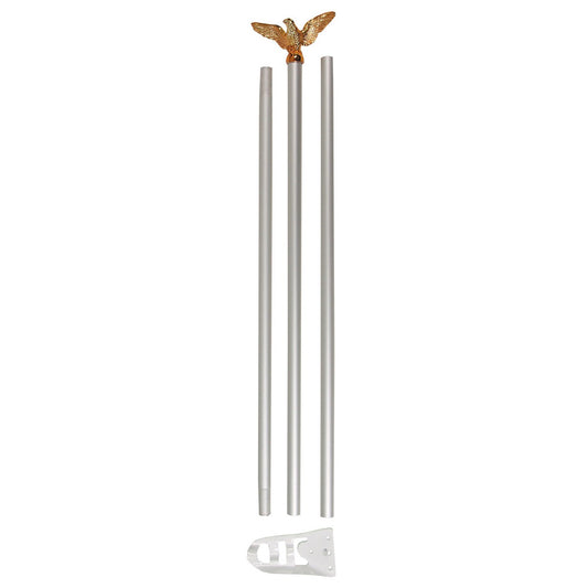 Fahnenstange, weiß,mit goldfarbenem Adler