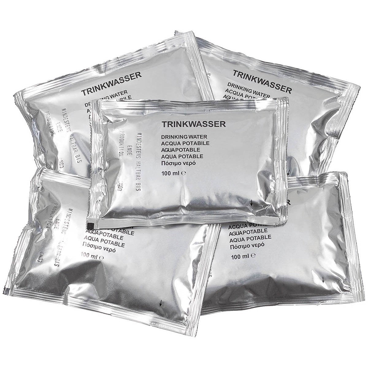 BW Trinkwasser,Pack mit 5 x 100 ml Beutel