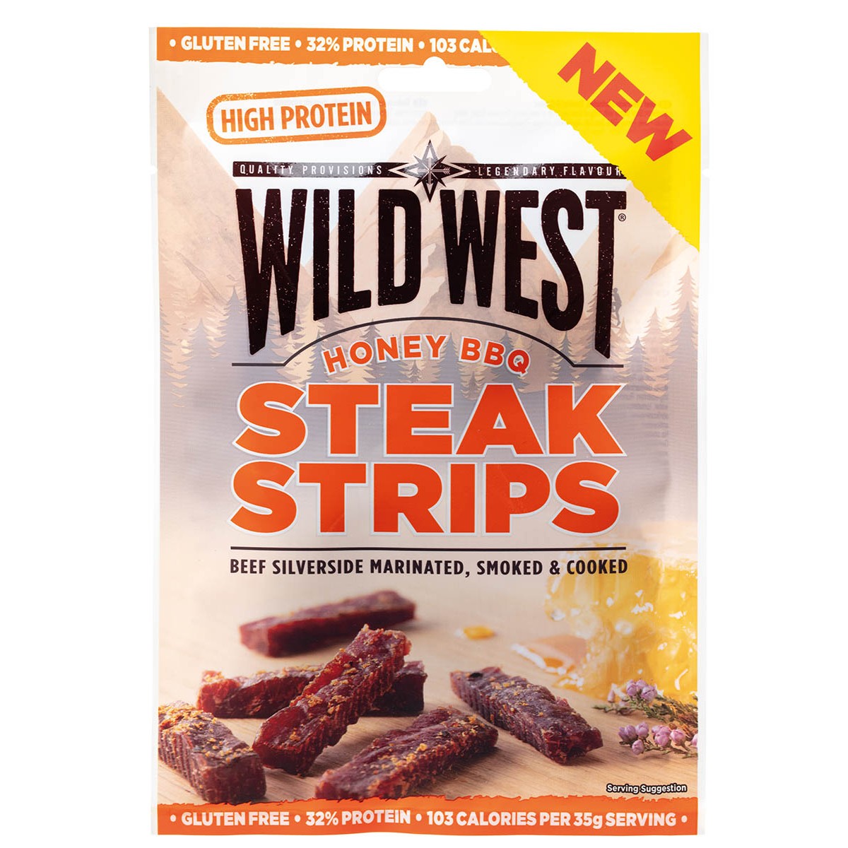 Wild West, Steak Strips,Honey BBQ, 60 g, 7% Mwst.