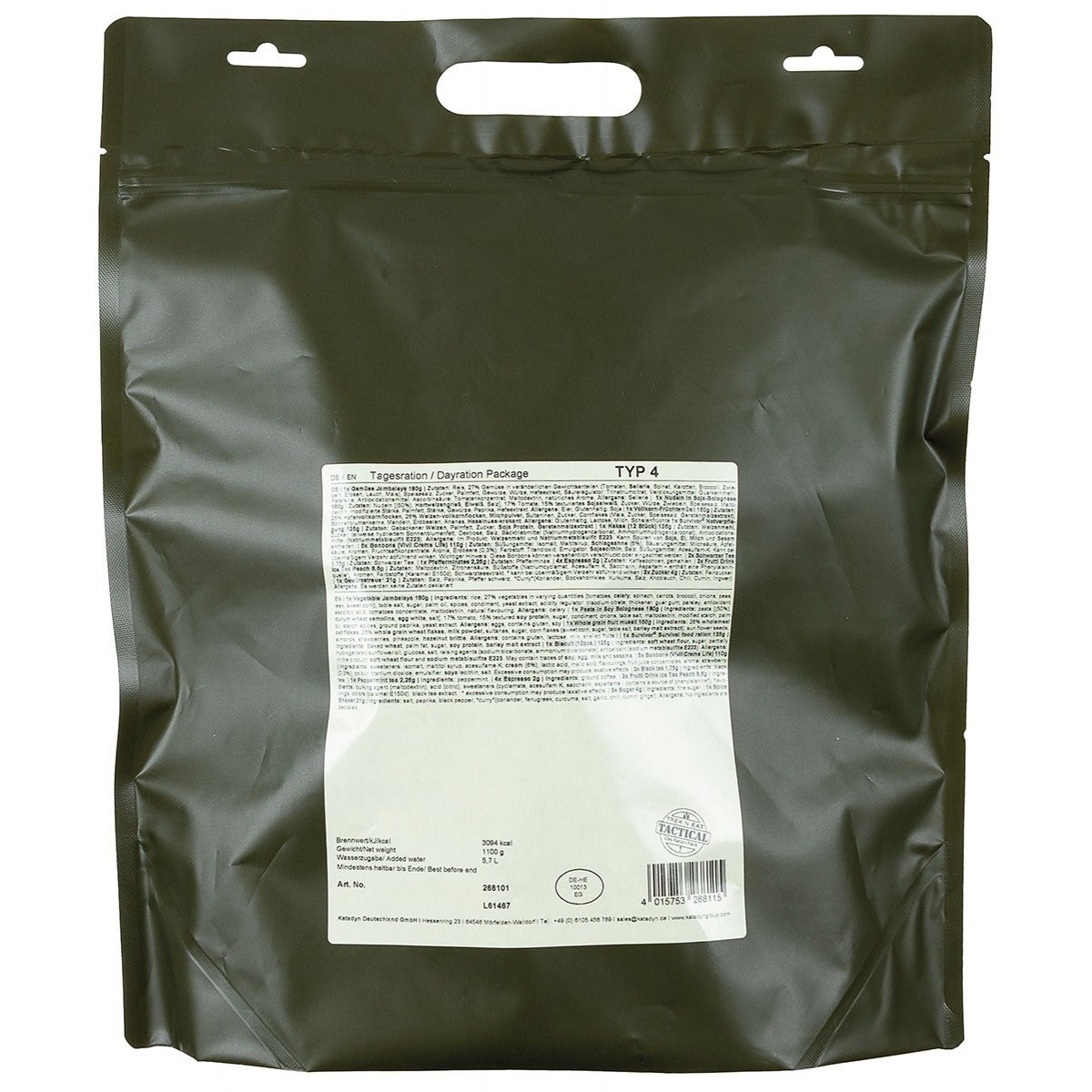 Trek 'n Eat, Tagesration,Typ IV,7% Mwst.