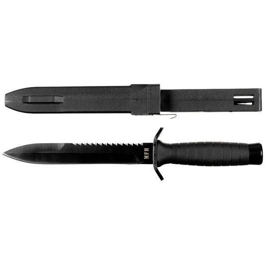Kampfmesser, "Strike",schwarz,Gummigriff, Scheide