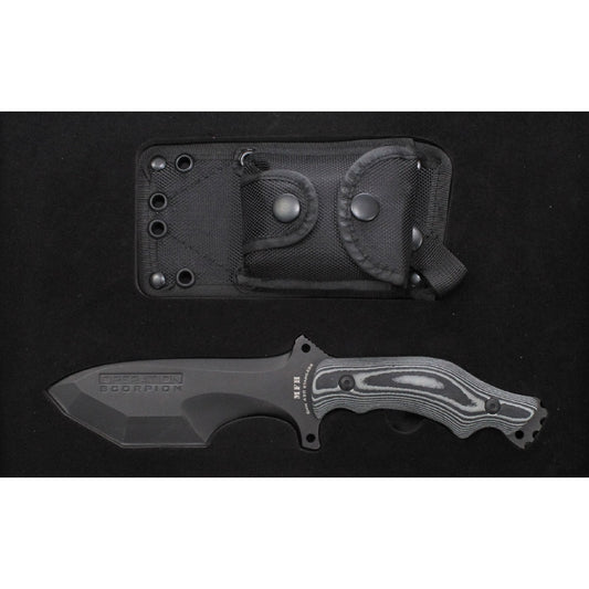 Messer, "Operation Scorpion",schwarz,Micarta-Griff, Scheide