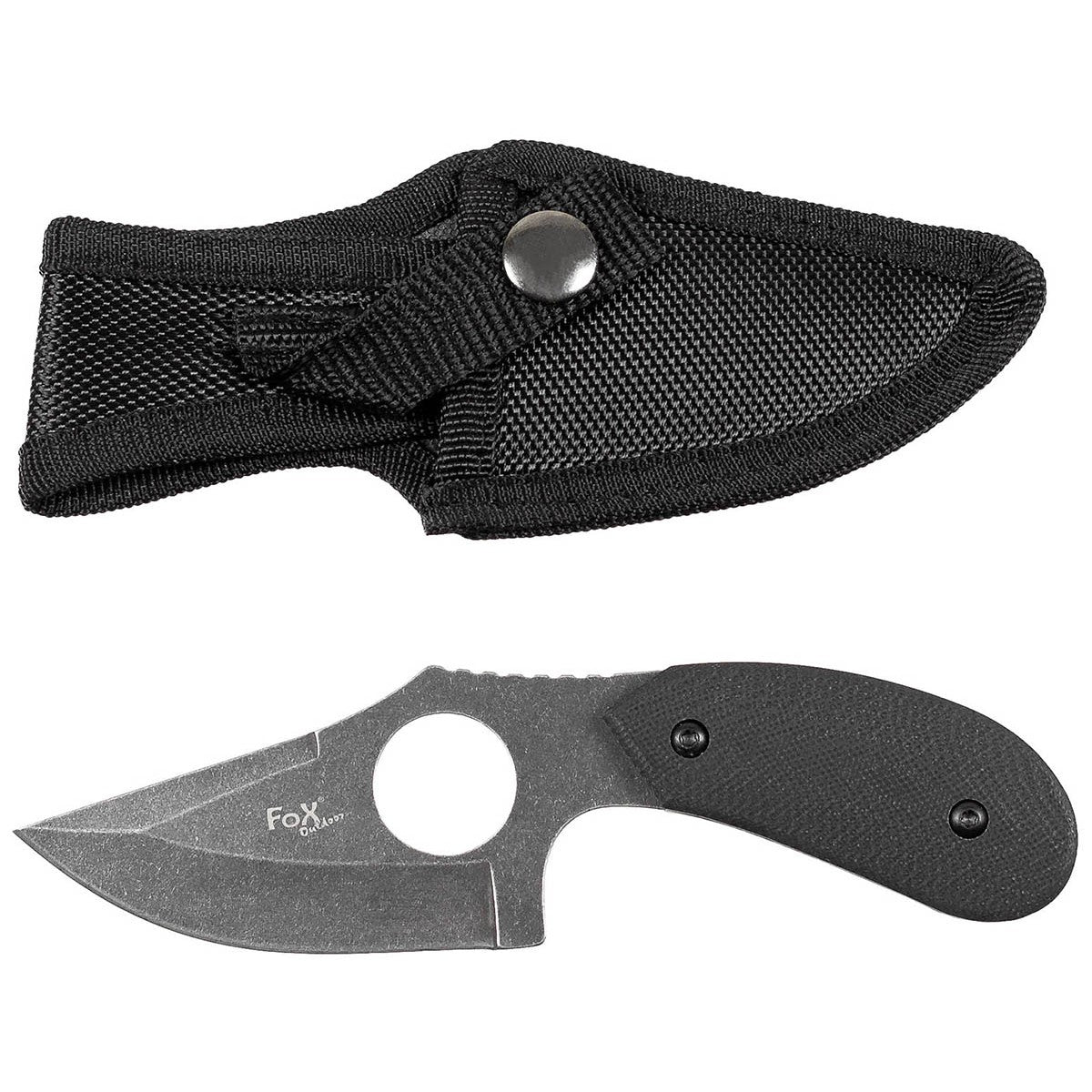 Messer, mit Fingerloch,G10-Griff, Scheide