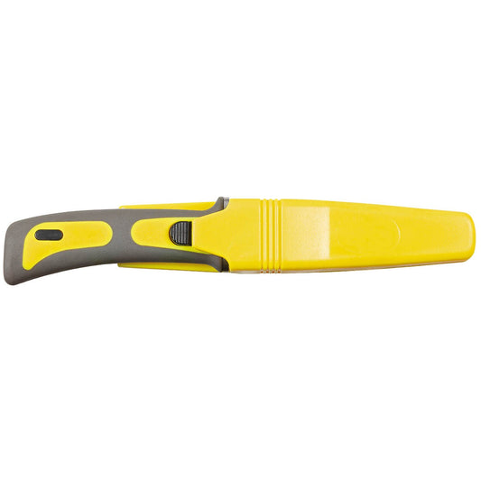 Tauchermesser, gelb-schwarz,Gummigriff, Scheide