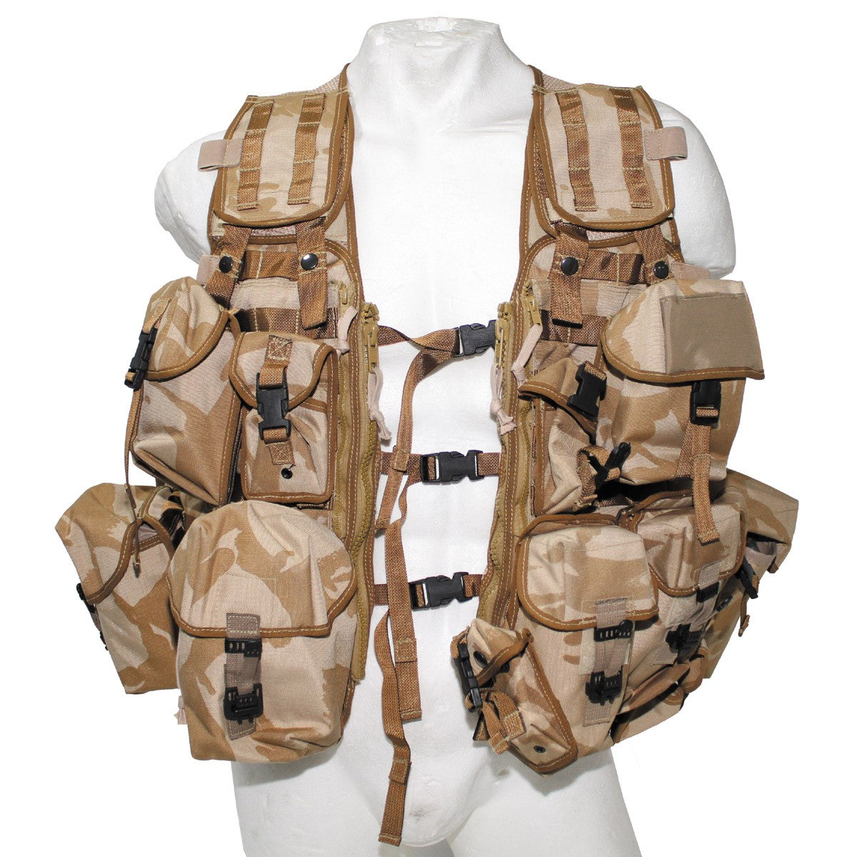 Brit. Weste, "Load Carrying",MOLLE, DPM desert, gebr.