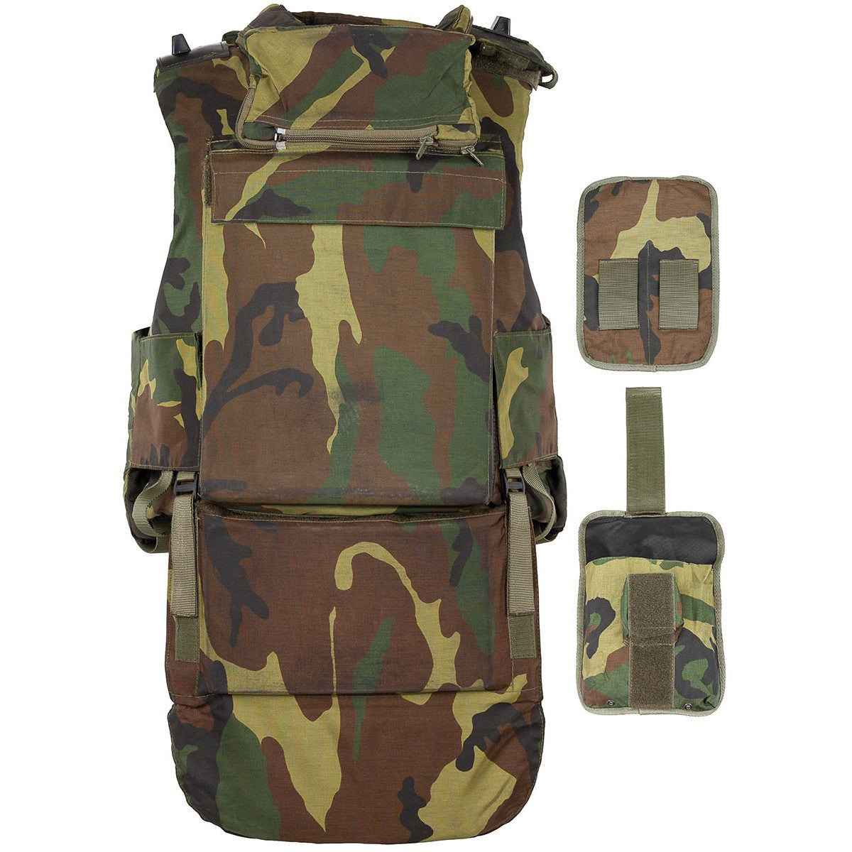 Ital. Schutzweste, woodland,gebr., II Wahl (EXP.BESCHR.)