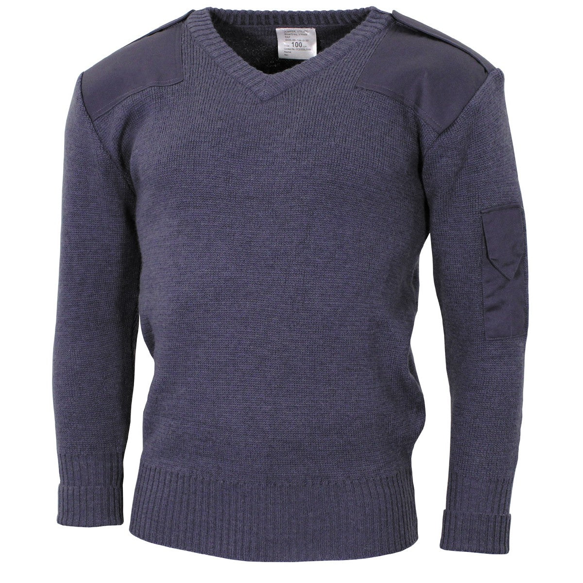 Brit. Pullover, V-Ausschnitt,blau/grau, neuw.