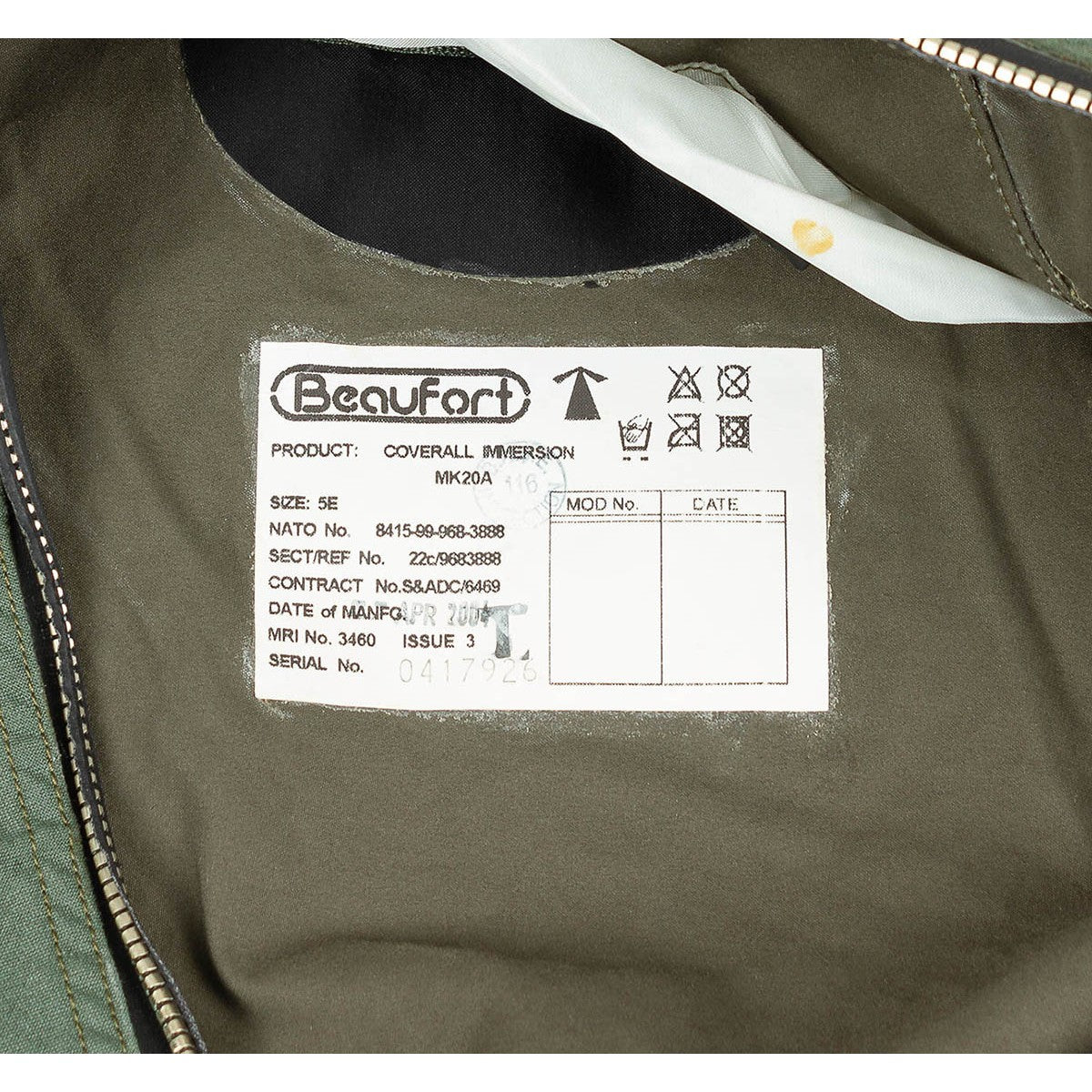 Brit. Overall, AIRCREW,IMMERSION MK20A, gebr.