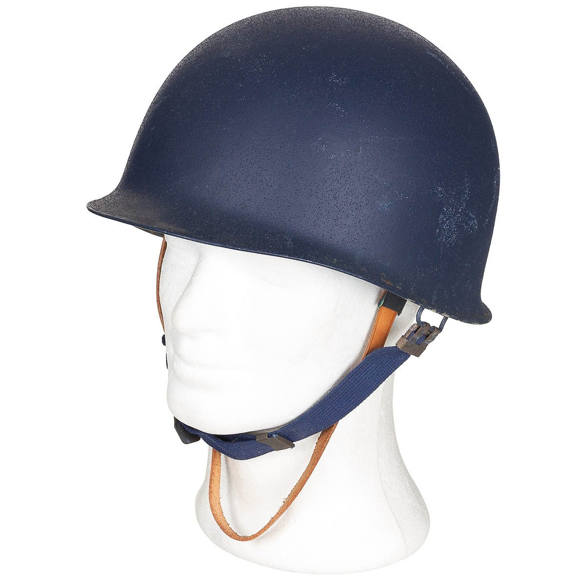 Belg. Helm "M51", blau,m. Kunststoff-Innenhelm, gebr.