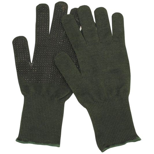 Brit. Fingerhandschuhe, Nomex,oliv, Strick, neuwertig