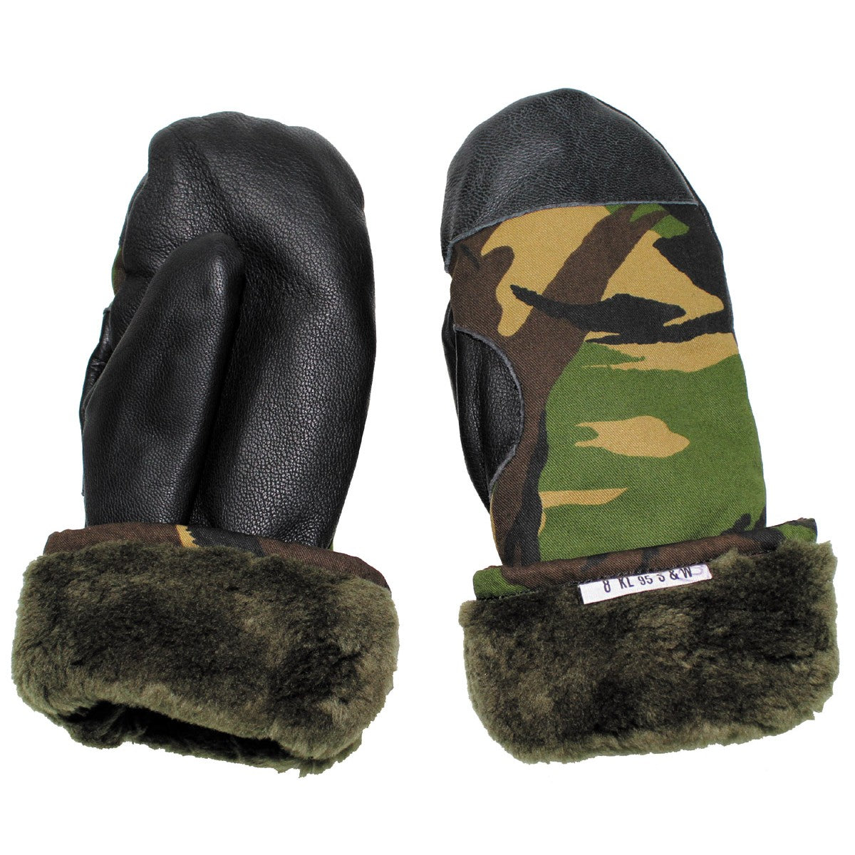 Holl. Fausthandschuhe, tarn,Lederbesatz, neuw.