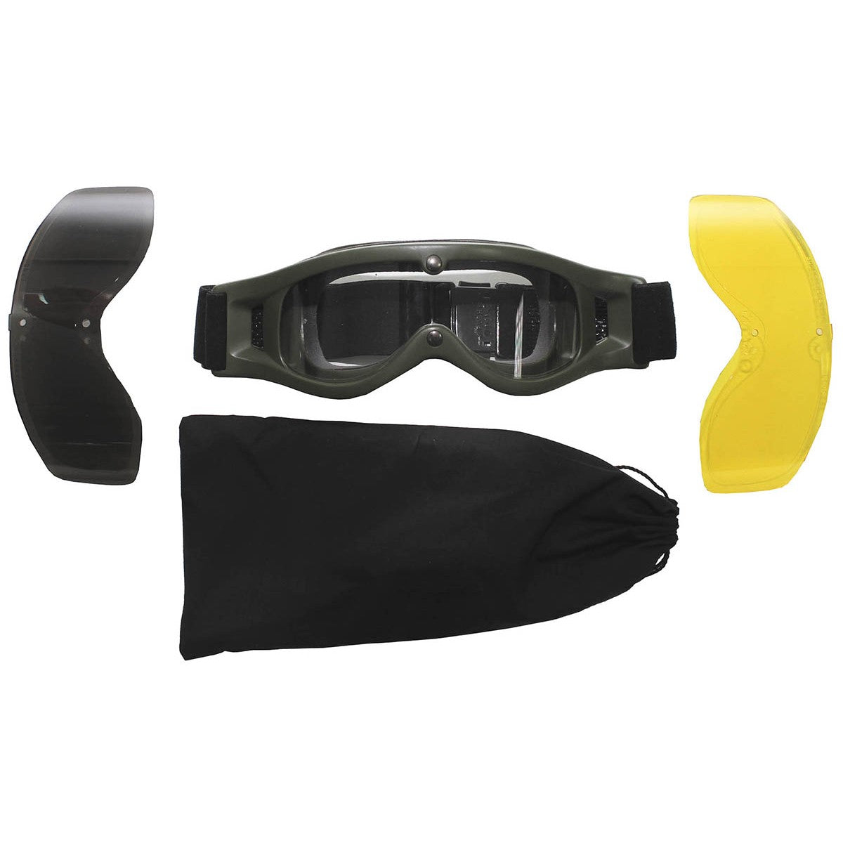 Brille, Tactical, oliv,2 Ersatzgläser, gebr.