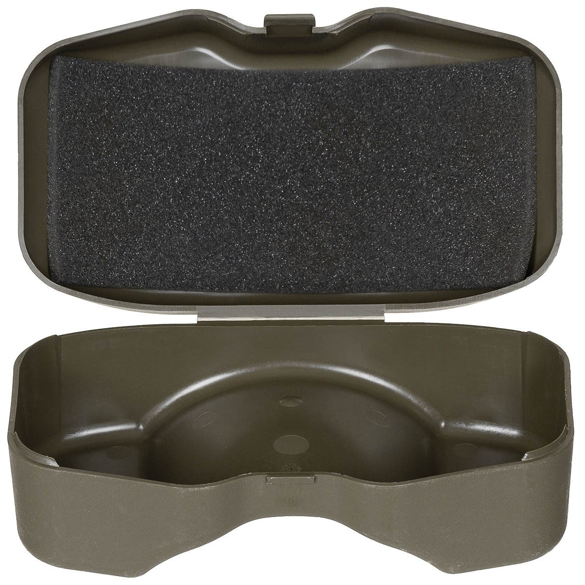 Brit. Brillenbox, Kunststoff, oliv, gebr.