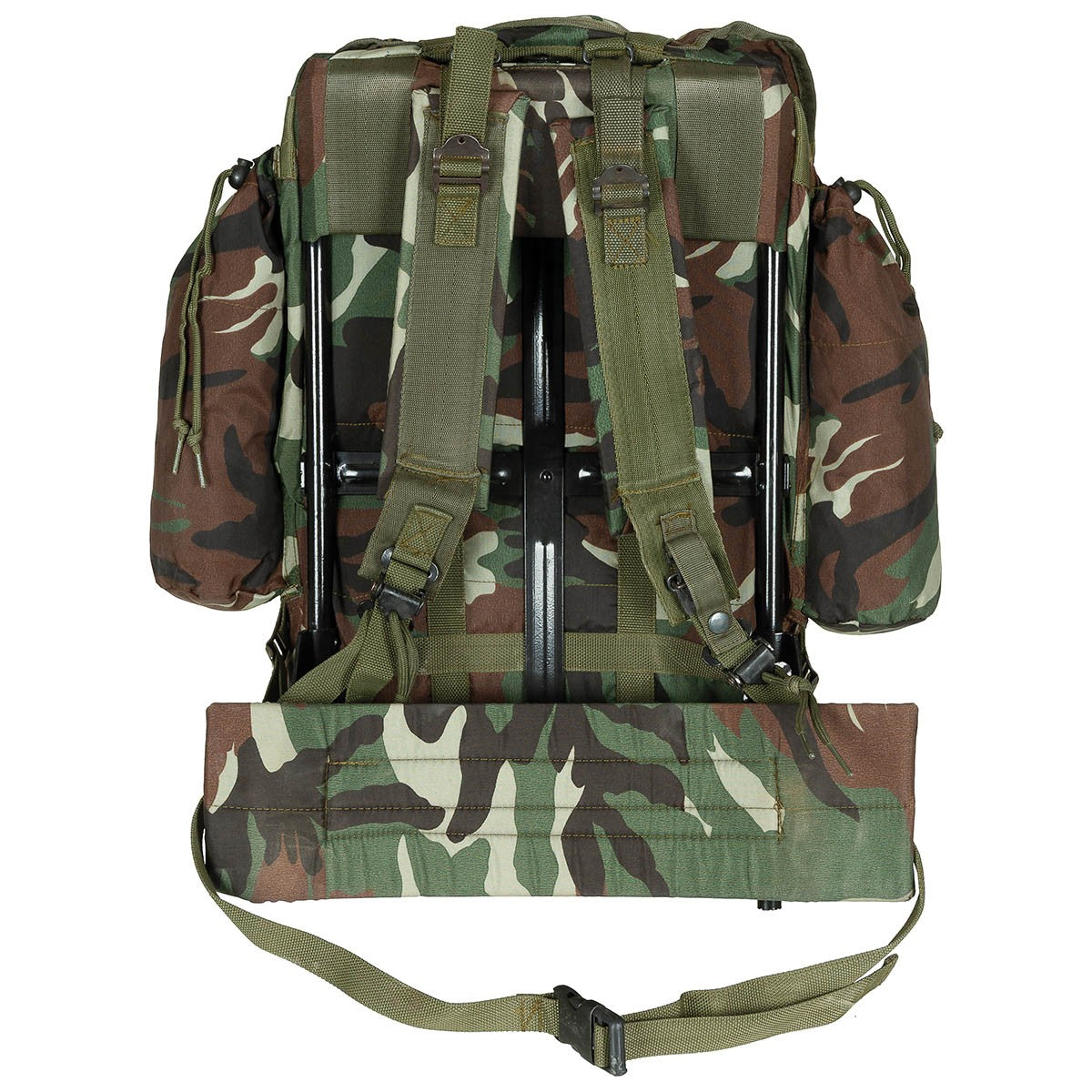 Türk. Rucksack, tarn, gebr.,Metallgestell