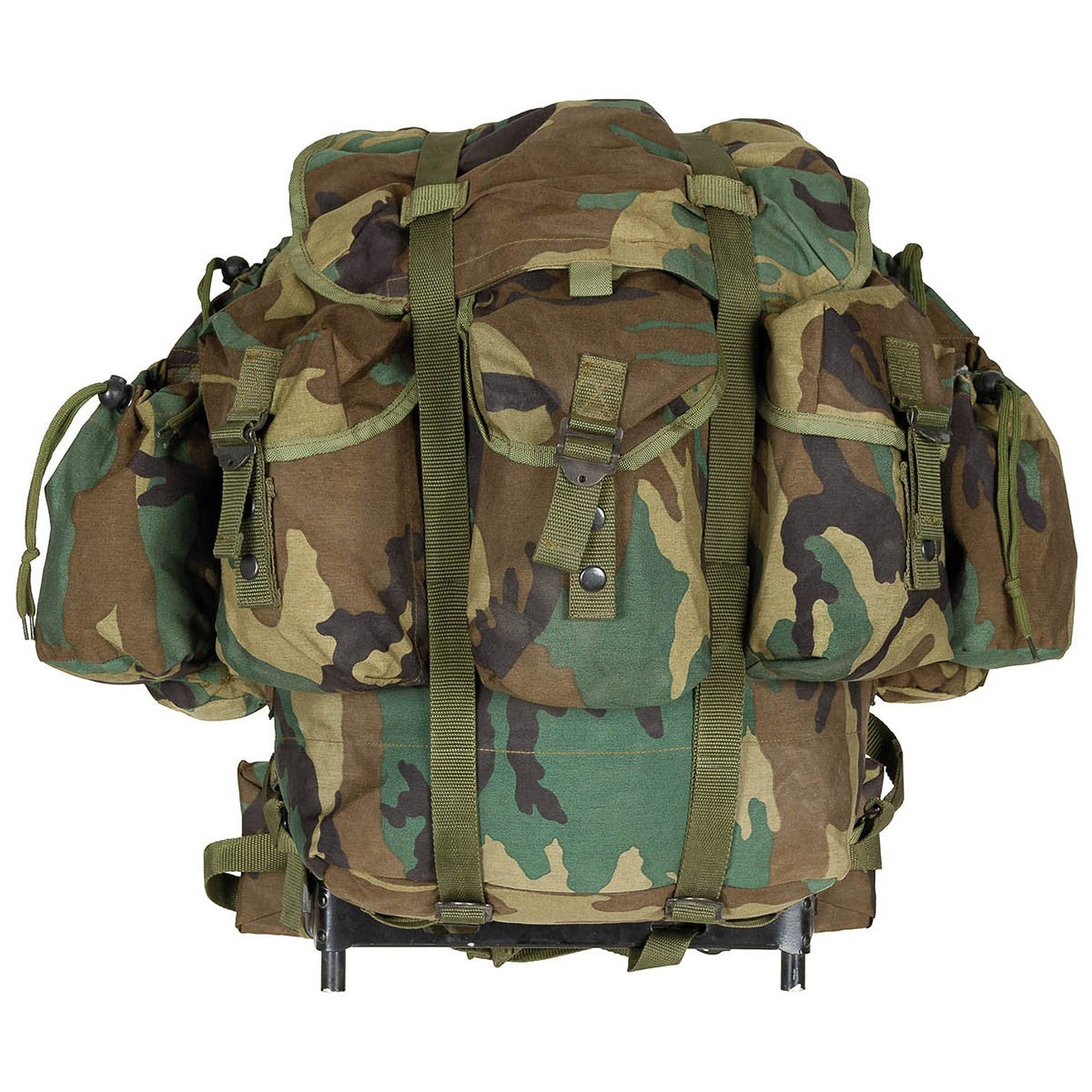 Türk. Rucksack, woodl., gebr.,Metallgestell