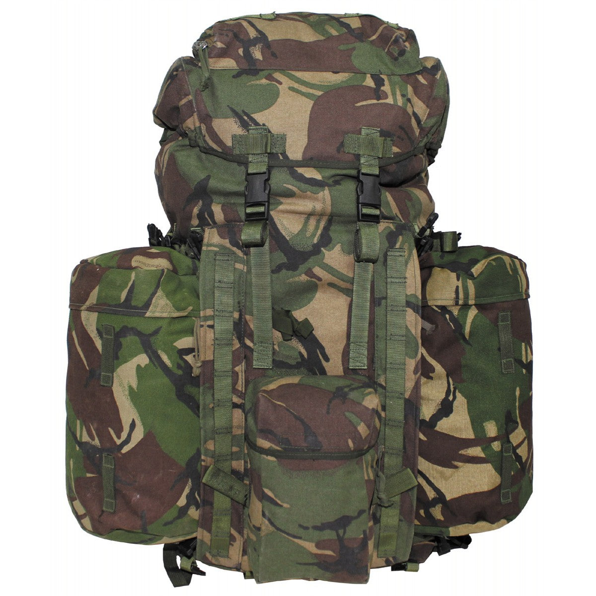 Brit. Rucksack, "PLCE SHORT",Seitentaschen, DPM tarn, gebr.