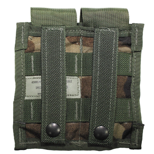 US Patronentasche, "MOLLE",doppel, woodland, gebr.
