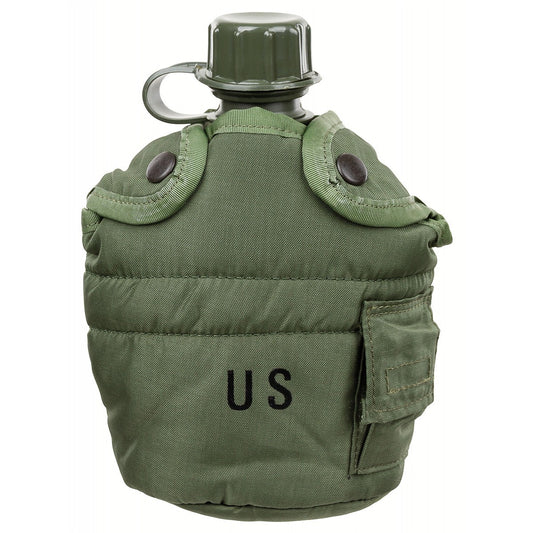 US Feldflasche, 1 Qt, neu,orig. Bezug oliv gebr.