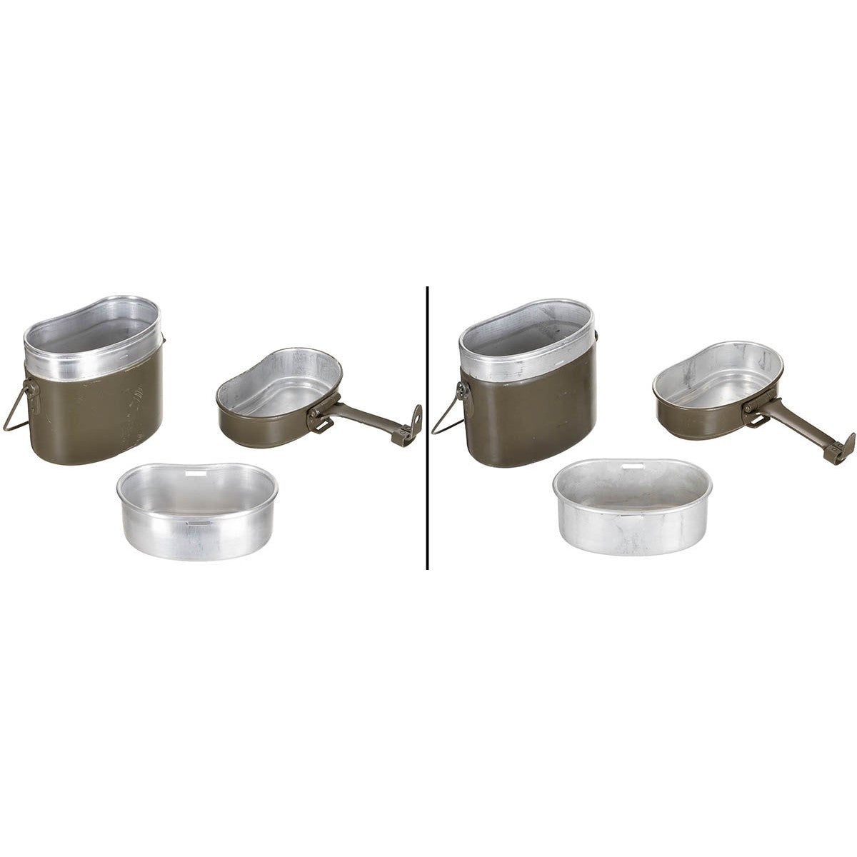 Österr. BH Essgeschirr, oliv,Alu, 3-teilig, gebr.