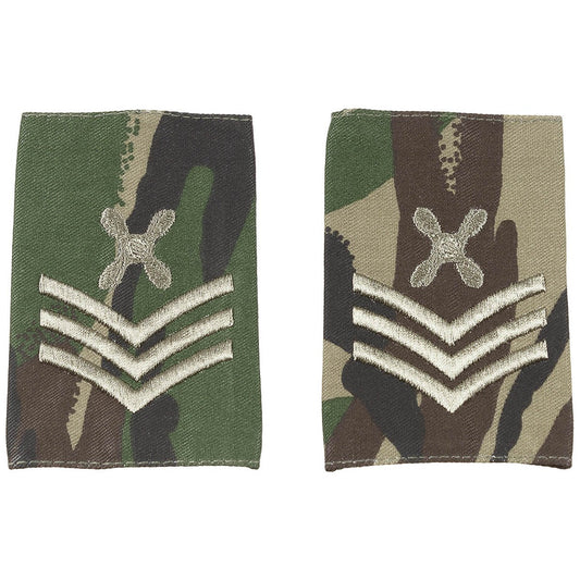 Brit. Schulterklappen, DPM,10 Paar, SERGEANT TECHNIC.