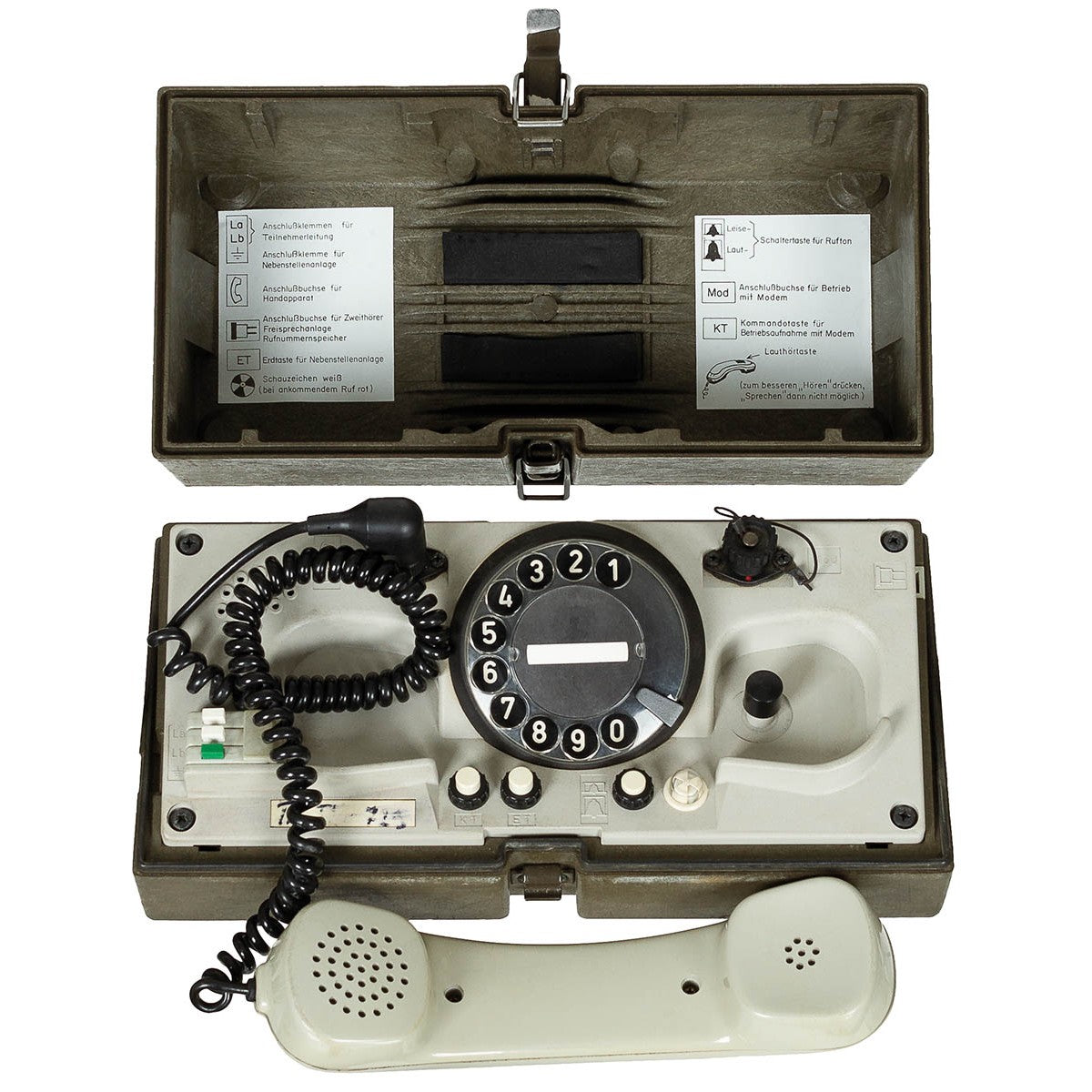 BW Feldtelefon, "Krone WF",im Koffer, gebr.