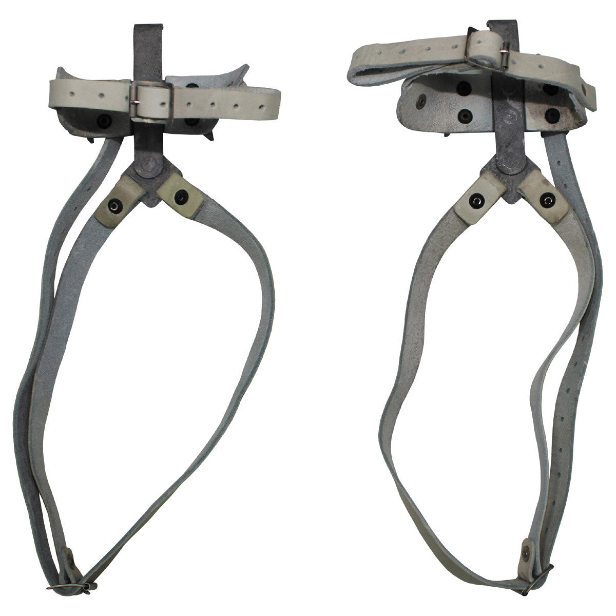 Brit. Steigeisen, Paar,Lederbänder, DEKO, gebr,