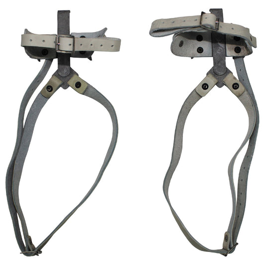 Brit. Steigeisen, Paar,Lederbänder, DECO, gebr,