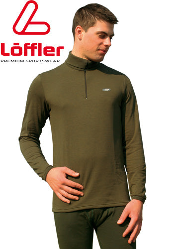 Transtex-Hemd mit Zippkragen, oliv, Marke Löffler