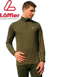 Transtex-Hemd mit Zippkragen, oliv, Marke Löffler