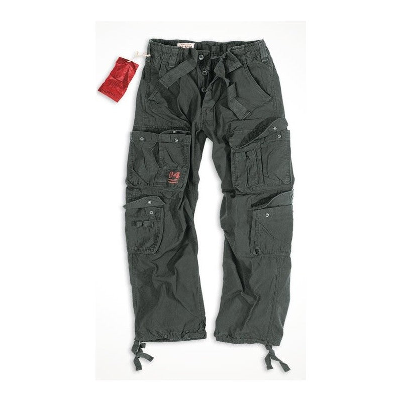 AIRBORNE VINTAGE TROUSERS STONEWASHED, schwarz- RESTPOSTEN