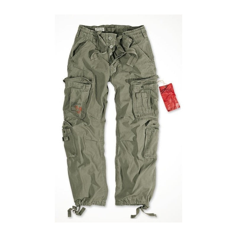 AIRBORNE VINTAGE TROUSERS STONEWASHED, oliv- RESTPOSTEN