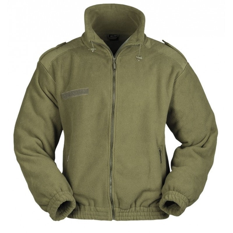 Fleecejacke (Pezi), hoher Kragen, oliv