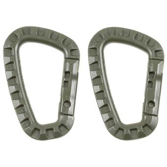 Karabiner, Plastik, oliv, D 7 mm x 8,5 cm, 2er Pack 